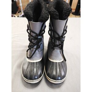 Sorel Caribou Waterproof Shearling Lined Women 7 Black/Gray Hiking Boot 1963-053